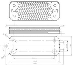 Plate heat exchanger (20 plates) for gas boiler Junkers Euromax 8716771040