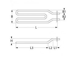Heater for grill Zanussi, Electrolux KGR, WGR, E9GRE series 2500W, 400V, flange 60x30mm
