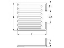 Ten universal heating element for frying surface Electrolux, Therma ALARH, ALARA, ALAWA series 4000W, 400V, screw flange.