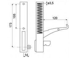 Door hinges for oven Angelo-Po, Baron, Bartscher, Bertos, Electrolux 022751