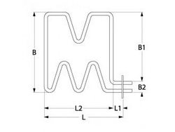 Heater for oven MBM G4SFE, G6SFEA, G8S series 2500W, 230V, flange 70x22mm. RTCU900067