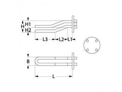 Heating element of boiler for coffee machine Bezzera 2000W, 230V, flange 42mm