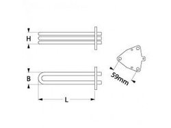 Boiler heater for cava machine Faema, Grimac, La Cimbali 1800W, 230V, flange 59mm