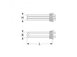 Boiler heater for the Carimali, Grimac cava machine 2000W, 230V, threaded flange.
