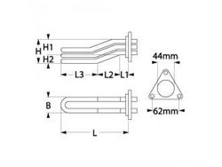 Boiler heater for cava machine Rancilio BASIC, CLASSE series 4300W, 230V, flange
