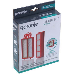 A set of HEPA filters (container + outlet) for a Gorenje 731228 vacuum cleaner