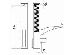 Door hinge hinge for convection oven, combi oven Garbin, Apach, Equipe