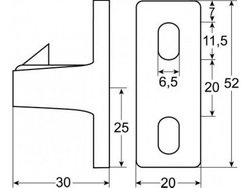 Refrigerator door lock hook Fermod, Zamak