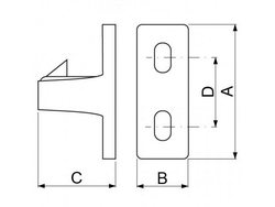 Hook, door lock hook for combi steamer Coven, Lainox, Bertos