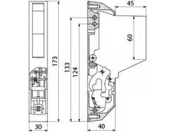 Lock core door mechanism handle for combi oven Zanussi, Electrolux FCF, FCV, ECF series