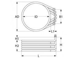 Heating element for combi steamer Rational 415239 9000W 400V