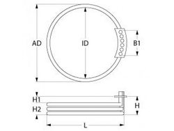 Heat for combi oven, convection oven Wiesheu-Wiwa, DEBAG 415830 7000W 230V flange 170x30mm