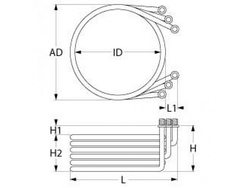 Heating element for combi steamer Convotherm 415899 15000W 230V