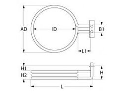 Heat for convection oven Tecnoeka, Hendi 420507 2700W 230V flange 70x22mm (universal)