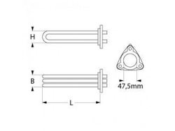 Heating element for combi steamer Zanussi, Electrolux 415690 9000W 230V