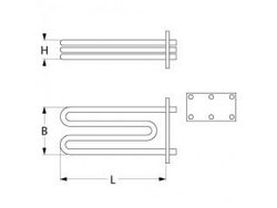 Boiler heater for combi steamer Fagor 416606 9000W 230V flange 55x105mm