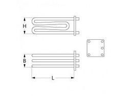 Boiler heater for combi steamer Rational, Metos, Alba 418369 9000W 230V flange 82x82mm