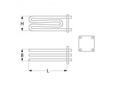 Тен бойлера для пароконвектомата Retigo 420360 12000W 230V фланець 83x95mm