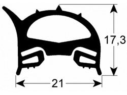 Ущільнення дверей резинка для пароконвектомата MBM FEMD, FEM 10рівн.серії, 680x730мм