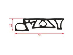 Reinforced door rubber, hanging pins for combi oven Krefft, Metos, Rational RT2400194 2400194 780mm
