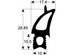 Ущільнення дверей резинка для пароконвектомата Rational CM, CPC 10рівн.серії, 470x785мм