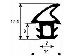 Door reinforcement rubber for convection oven Smeg ALFA200, ALFA201, ALFA241 series 2160mm