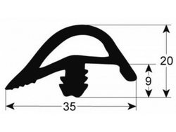 Уплотнитель двери резинка для пароконвектомата Kuppersbusch KEG0202, CPL110 530x730мм