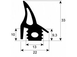Уплотнитель двери резинка для пароконвектомата Eloma, Palux, 2275мм