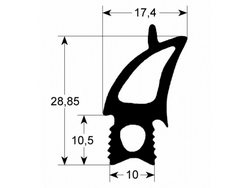 Ущільнення дверей резинка для пароконвектомата Rational, Eloma відрізний 1м.п