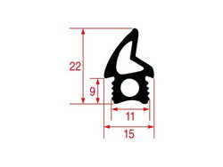 Door seal rubber for combi steamer, convection oven Cookmax, Tecnoeka EKF523E UD, KF412U, KF937D UD 1760mm