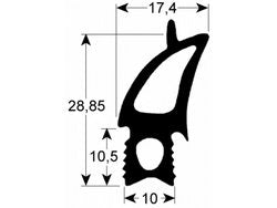 Ущільнення дверей резинка для пароконвектомата Rational CM, SCC, WE 6рівн.серії, 470x500мм