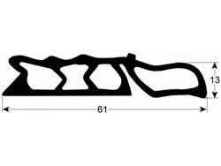 Ущільнення дверей резинка, візка-шпильки для пароконвектомата Krefft, Metos, Rational 615мм