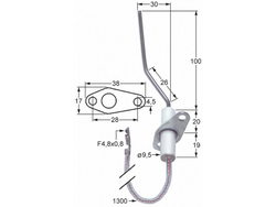 Електрод розпалювання печі для піци Cuppone/Electrolux Professional/Zanussi 100780