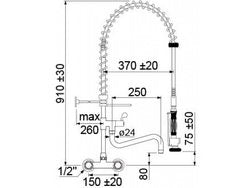 Dispenser hand shower for bathtub, sink, connection wall 2 opens