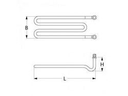 Ten tank, bathtub for dishwasher Bartscher, Apach, Colged 2750-3250W, 230V, bent flange. M10x1