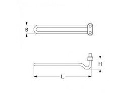 Heating element of tank, bath for dishwasher Zanussi, Electrolux LB1, LB2, WT1 800W, 230V, flange 50x26mm corner.
