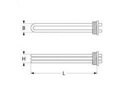 Ten universal heater for Electrolux, Winterhalter 4500W, 230V, flange 1½"