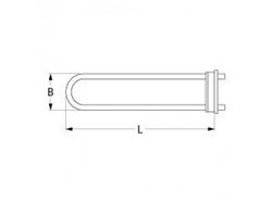 Boiler heater for dishwasher Hobart 416286 3000W 230V L=408mm B=-65mm flange 70x18mm