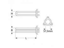 Boiler heater for dishwasher Angelo Po, Silanos 418249 10000W 230V L=512mm B=50mm