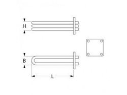 Boiler heater for dishwasher Elframo, Komel, MBM 418548 5200W 230V flange 81x96mm