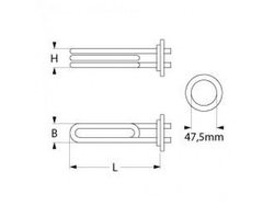 Boiler heater for dishwasher Colged, Apach, Elettrobar 420057 3000W 230V L=330mm B=33mm