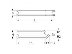 Tank heater, bath for dishwasher Lozamet 3350W, 230V, flange M14x1.5