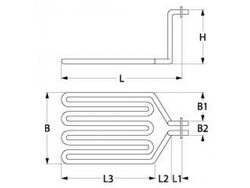 Heat for fryer Roller-Grill 416745 2500W 230V flange 50x22mm