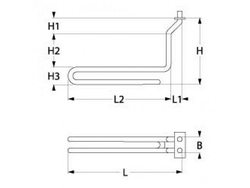 Heat for fryer Electrolux, Zanussi 416993 1500W 230V flange 33x33mm