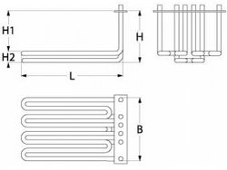 Heat for fryer Bertos 418104 6000W 230/400V flange 270x25mm