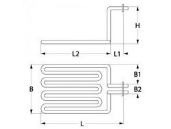 Heat for fryer Amitek, Cookmax, Saro 418643 3200W 230V flange 50x22mm