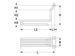 Heat for fryer Electrolux, Zanussi 417631 2900W 230V flange 66x31mm