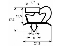 Уплотнитель двери резинка для холодильного шкафа Electrolux, Zanussi 657x1562мм. проф.9048
