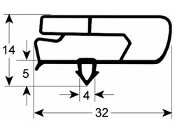 Ущільнення дверей резинка для холодильної шафи Fagor AEP, AFN, AFF серії 618x1500мм. проф.9797