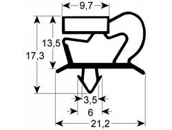Уплотнитель ящика резинка для холодильного стола Apach, Tecnodom, DGD 387х292мм проф.9048